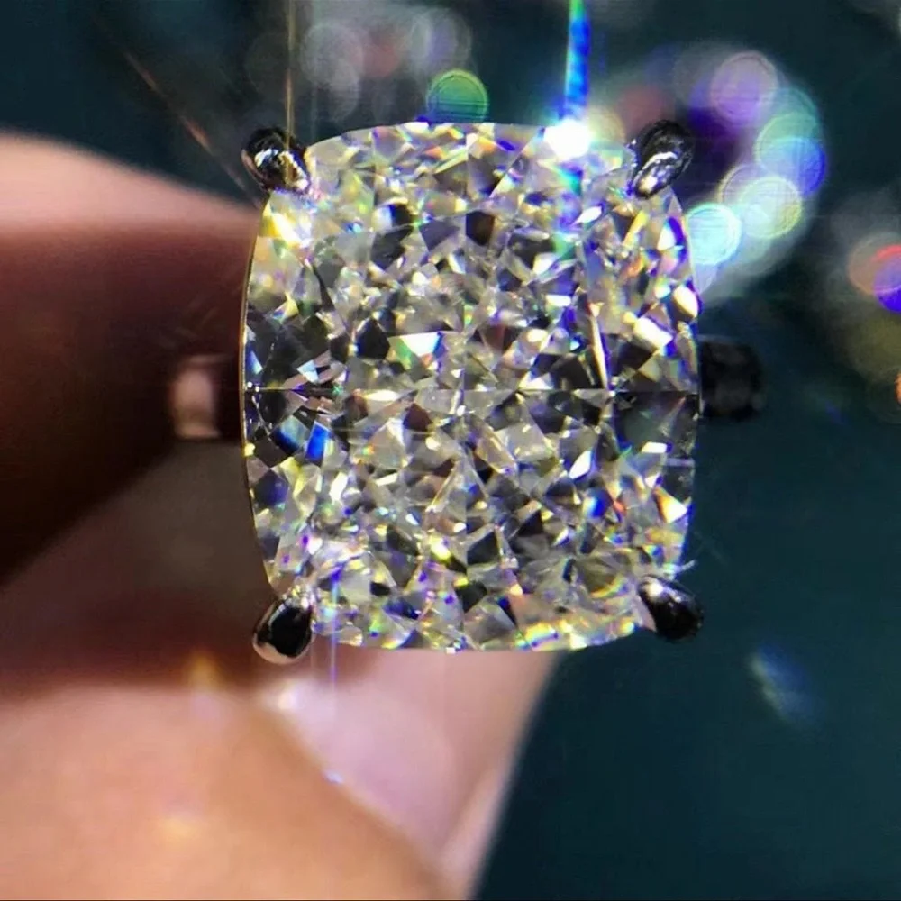 7 carat size 6 rhodium plated ring - Picture 10 of 10